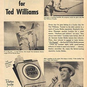 Ted Williams Lucky Strike Cigarettes Ad 1955