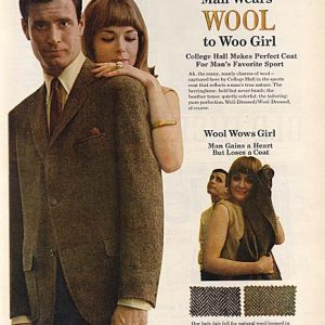 College Hall Wool Men's Clothing Ad 1965
