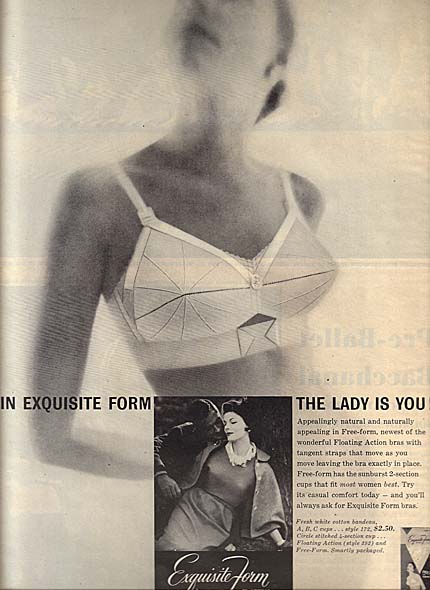 1952 Exquisite Form Brassiere Co PRINT AD 505 Style Often Copied