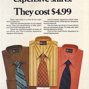 Fruit of the Loom Shirts Men's Clothing Ad 1970