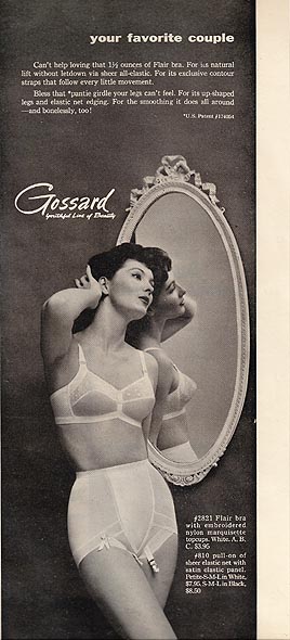 1960 PRETTY YOUNG WOMAN GOSSARD BRA GIRDLE Vtg 8X11 Magazine Ad 1960's  M309 