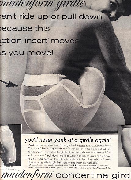 1962 Maidenform Women's Girdle Underwear Concertina Vintage Print Ad 28089