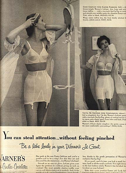 Vintage advertising print Fashion Ad Warner's Girdle Bra straight laced  reformed