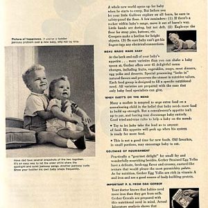 Gerber Baby Food Ad 1959