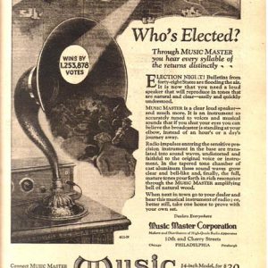 Music Master Ad 1924