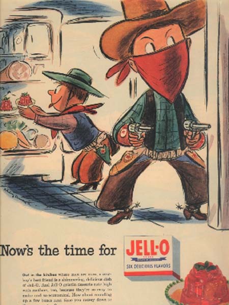 Vintage 1952 JELL-O AD MAGNET ~ Thin Flexible 4x3 in. 