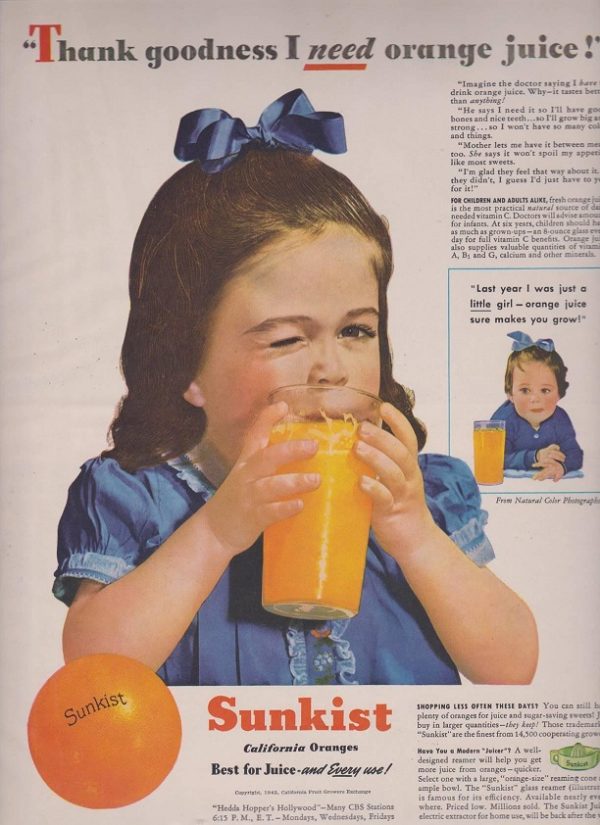 Sunkist Ad 1942