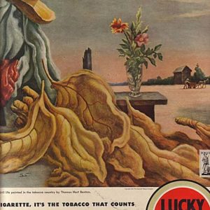 Thomas Hart Benton Art Lucky Strike Ad October 1942