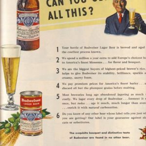 Budweiser Ad November 1950