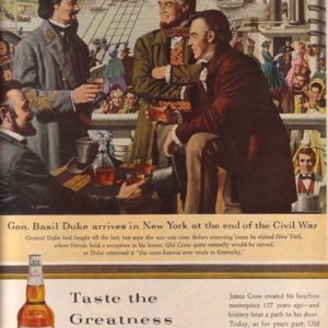 C. Jones Art Old Crow Whiskey Ad 1962
