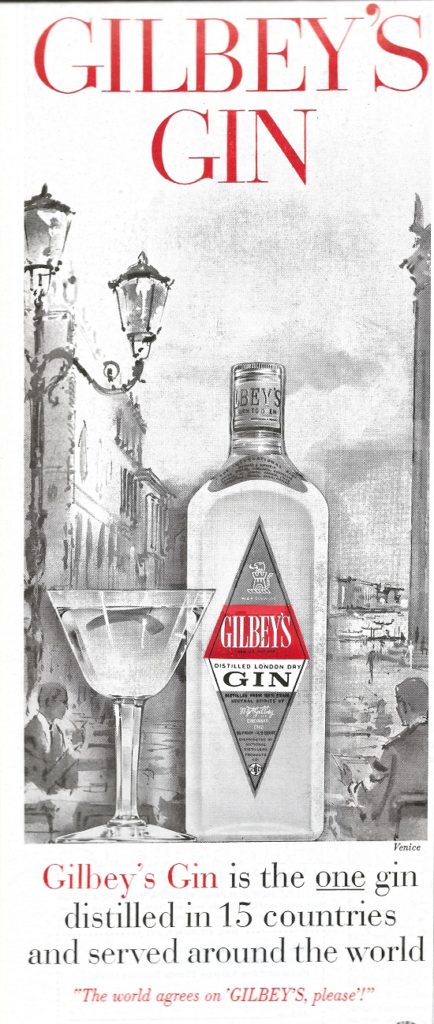 Gilbey's Gin Ad 1958