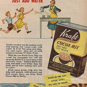 Kraft Quick Serve Cocoa Mix Ad 1950