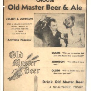 Old Master Beer Ad 1936