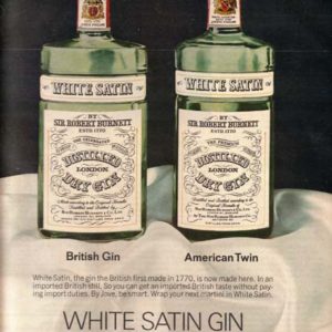 White Satin Gin Ad 1970