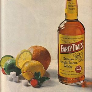 Early Times Bourbon Whiskey Ad June 1965