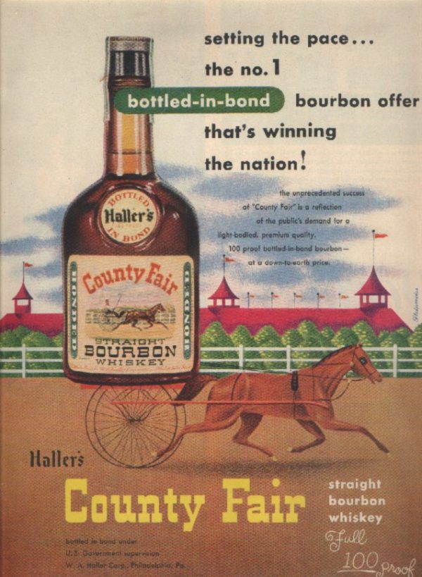 Haller's Country Fair Bourbon Whiskey Ad 1951