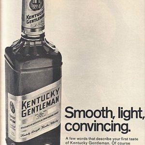 Kentucky Gentleman Bourbon Whiskey Ad 1969