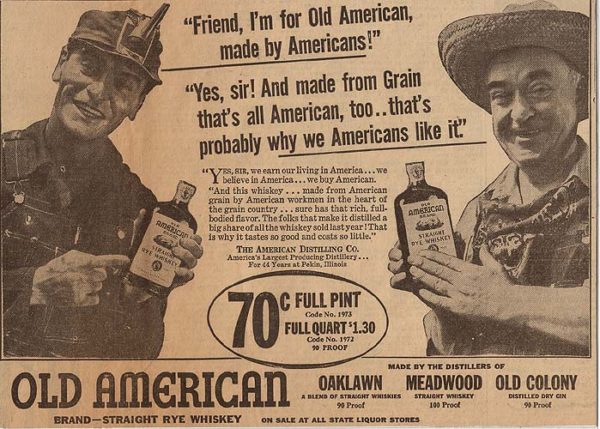 Old American Whiskey Ad 1936