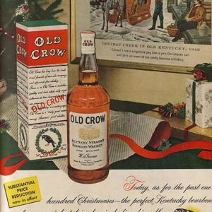 Old Crow Bourbon Whiskey Ad 1950