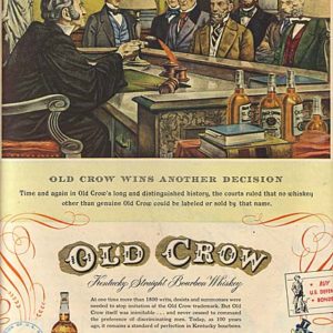 Old Crow Bourbon Whiskey Ad 1952