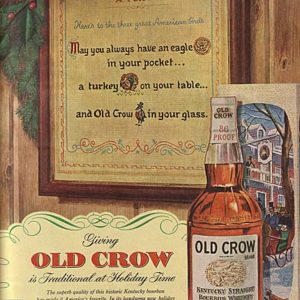 Old Crow Bourbon Whiskey Ad 1956