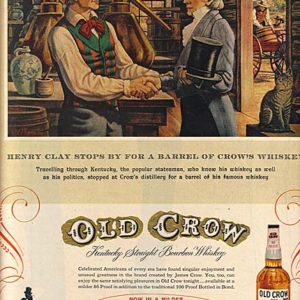 Old Crow Bourbon Whiskey Ad 1957