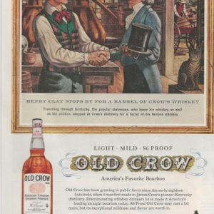 Old Crow Bourbon Whiskey Ad 1958