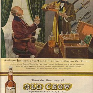 Old Crow Bourbon Whiskey Ad 1961