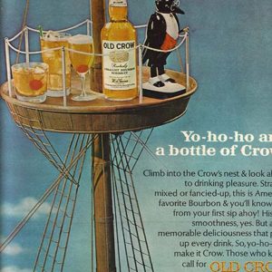 Old Crow Bourbon Whiskey Ad 1966