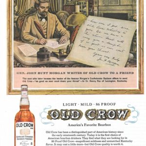 Old Crow Bourbon Whiskey Ad July 1958