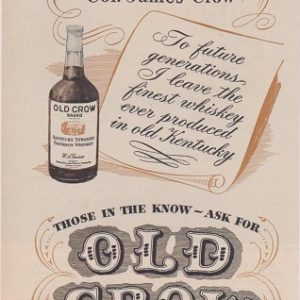 Old Crow Bourbon Whiskey Ad June 1944