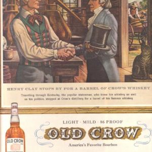 Old Crow Bourbon Whiskey Ad June 1958