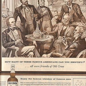 Old Crow Bourbon Whiskey Ad March 1957