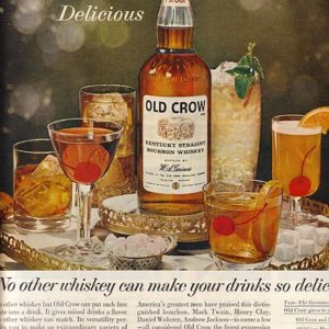 Old Crow Bourbon Whiskey Ad October 1963