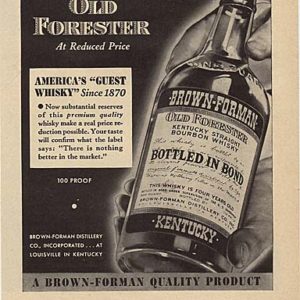 Old Forester Bourbon Whiskey Ad 1938