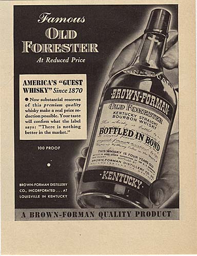 Old Forester Bourbon Whiskey Ad 1938 - Vintage Ads and Stuff