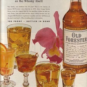 Old Forester Bourbon Whiskey Ad 1949