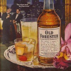 Old Forester Bourbon Whiskey Ad October 1951