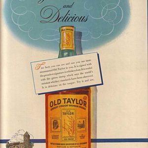 Old Taylor Bourbon Whiskey Ad 1942