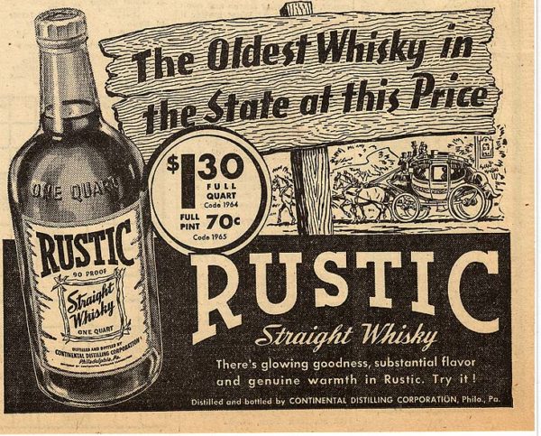 Rustic Whiskey Ad 1936