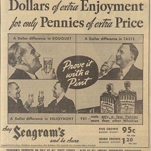 Seagram's Whiskey Ad March 1936