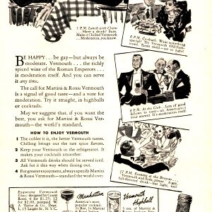 Martini & Rossi Vermouth Ad 1939