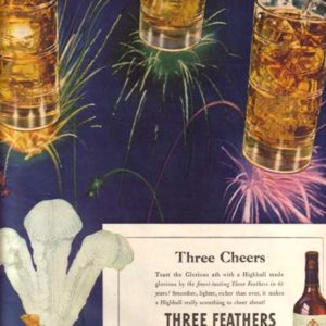 Three Feathers Whiskey Ad 1946