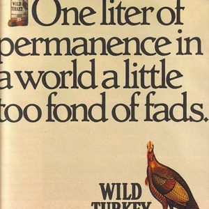 Wild Turkey Bourbon Whiskey Ad 1987