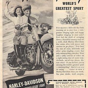 Harley-Davidson Ad 1949