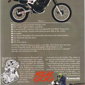 Kawasaki Motorcycle Ad 1984