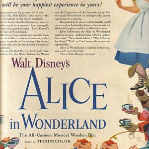 Alice in Wonderland Movie Ad 1951