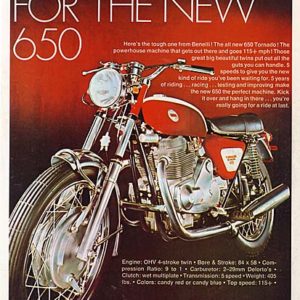 Benelli Motorcycle Ad 1971