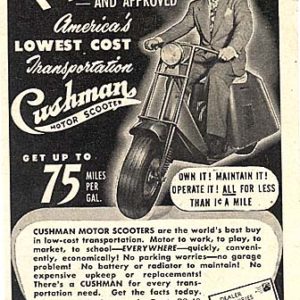 Cushman Motorcycle Ad 1949