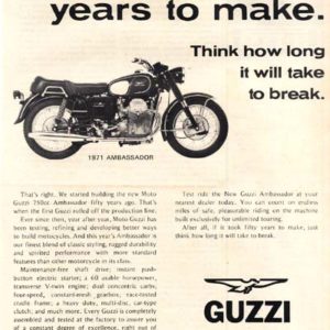 Moto Guzzi Motorcycle Ad 1972